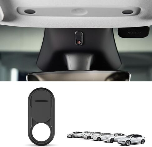 Camera Cover Slide for Tesla Model Y 3 Interior Cabin Camera Privacy Cover Accessory with Orange Indicator - Anti-Blind Spot Slider Shield, Vertical Design, No Block IR for FSD, Upgraded Thickened in Saudi Arabia