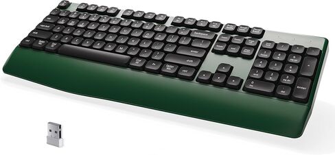 MPTOG Bluetooth Computer Wireless Retro Keyboard with Wrist Rest, Colorful Round Keys, Battery Powered Wireless Keyboard (Pink White) in Kuwait