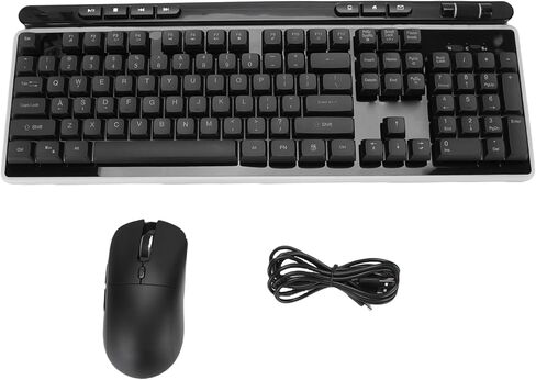 Wireless Keyboard and Mouse Combo with RGB Backlit Keys, Rechargeable 2.4G Wireless Keyboard Mouse Set for OS X PC Laptop, 33ft Range 111 Keys Multimedia Functions in Kuwait