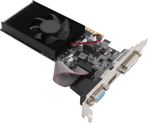 بطاقة رسومات VBESTLIFE GT210 سعة 1 جيجابايت، وحدة معالجة الرسومات DDR3 64 بت، 500/589 ميجاهرتز، PCIE 2.0 16X بطاقة فيديو ألعاب الكمبيوتر المكتبي مع منافذ HDMI وDVI وVGA in Kuwait