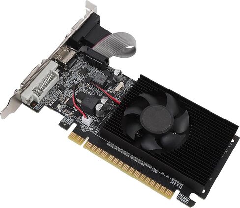 بطاقة رسومات VBESTLIFE GT210 سعة 1 جيجابايت، وحدة معالجة الرسومات DDR3 64 بت، 500/589 ميجاهرتز، PCIE 2.0 16X بطاقة فيديو ألعاب الكمبيوتر المكتبي مع منافذ HDMI وDVI وVGA in Kuwait