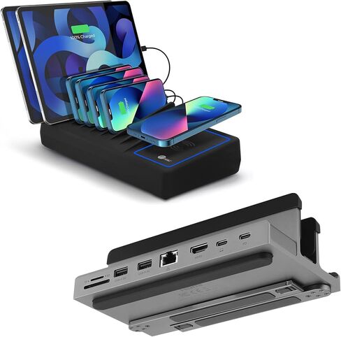 محطة شحن SIIG ذات 10 منافذ بقدرة 150 وات وقاعدة إرساء لأجهزة iPad والكمبيوتر اللوحي بمنفذ USB-C in Kuwait
