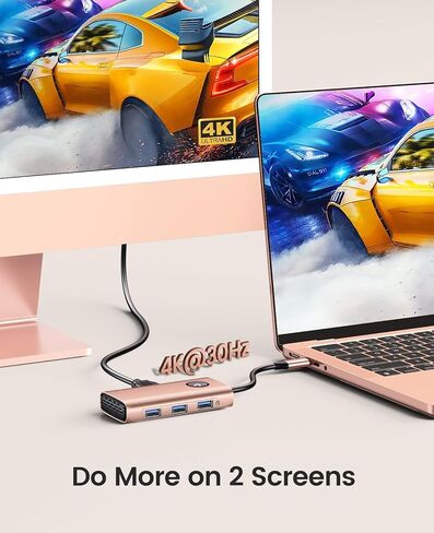 USB C Docking Station, 6 in 1 USB C Dongle with HDMI 4K, PD100W, 3*USB3.0, Multiport Adapter for MacBook/Dell/HP/Surface/Lenovo in Kuwait