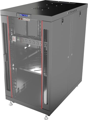 Sysracks 18U Premium Rack Mount Server، خزانة شبكة عميقة بعمق 35 بوصة، رف خادم مزود بمروحة، لوحات جانبية قابلة للإزالة، قفل باب زجاجي لخزانة الكمبيوتر، علبة حامل شبكة PR 18.900 in Kuwait