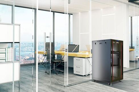 Sysracks 18U Premium Rack Mount Server، خزانة شبكة عميقة بعمق 35 بوصة، رف خادم مزود بمروحة، لوحات جانبية قابلة للإزالة، قفل باب زجاجي لخزانة الكمبيوتر، علبة حامل شبكة PR 18.900 in Kuwait