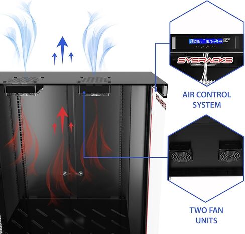 Sysracks 18U Premium Rack Mount Server، خزانة شبكة عميقة بعمق 35 بوصة، رف خادم مزود بمروحة، لوحات جانبية قابلة للإزالة، قفل باب زجاجي لخزانة الكمبيوتر، علبة حامل شبكة PR 18.900 in Kuwait