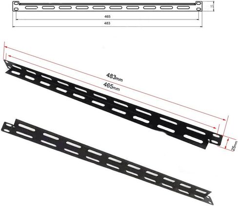 2pcs 0.5U Rack Horizontal Mountable Cable Lacing L Bar, 19-inch Standard Cabinet,8 Cage Nuts & 8Screws Black,20pcs Cable Ties, fit for Open Frame Enclosure Network Cabinet Mount Wire Management in Kuwait