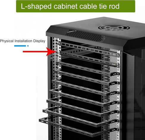 2pcs 0.5U Rack Horizontal Mountable Cable Lacing L Bar, 19-inch Standard Cabinet,8 Cage Nuts & 8Screws Black,20pcs Cable Ties, fit for Open Frame Enclosure Network Cabinet Mount Wire Management in Kuwait