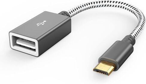 محول USB إلى Micro USB، 0.15 متر، ذكر إلى أنثى، لأجهزة Micro-B، محرك فلاش، ماوس، لوحة مفاتيح، وحدة تحكم في الألعاب، ألومنيوم رمادي فضائي in Kuwait