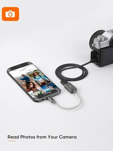 محول USB إلى Micro USB، 0.15 متر، ذكر إلى أنثى، لأجهزة Micro-B، محرك فلاش، ماوس، لوحة مفاتيح، وحدة تحكم في الألعاب، ألومنيوم رمادي فضائي in Kuwait
