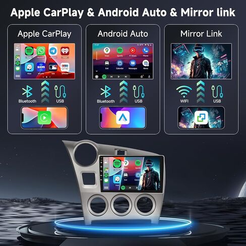 Hodozzy [6G+128G] Car Radio for Toyota Matrix 2009-2014 with Bluetooth GPS, Android 9 Inch Touch Screen with Wireless Carplay Android Auto,WiFi,8-Core,USB,DSP,FM RDS in Kuwait