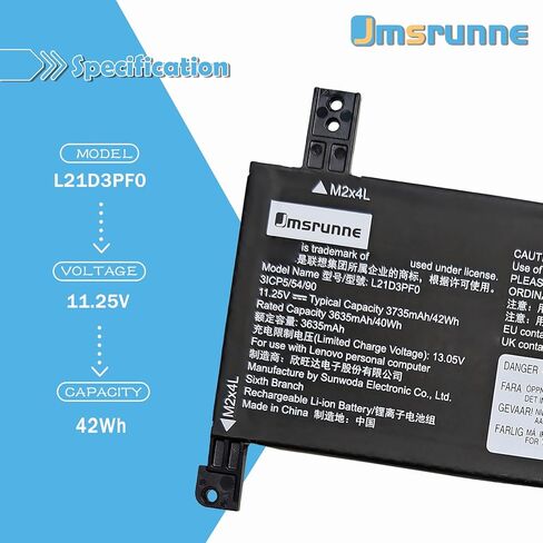 بطارية كمبيوتر محمول L21D3PF0 L21M3PF0 متوافقة مع IdeaPad 1-14IJL7 1-14IAU7 1-15IAU7 1-14ADA7 1-14ALC7 1-14IGL7 1-15ADA7 1-15ALC7 1-15IJL7 1-15IGL7 Series L21L3PF0 L21C3PF0 L21M3PF1 42 واط ساعة in Kuwait