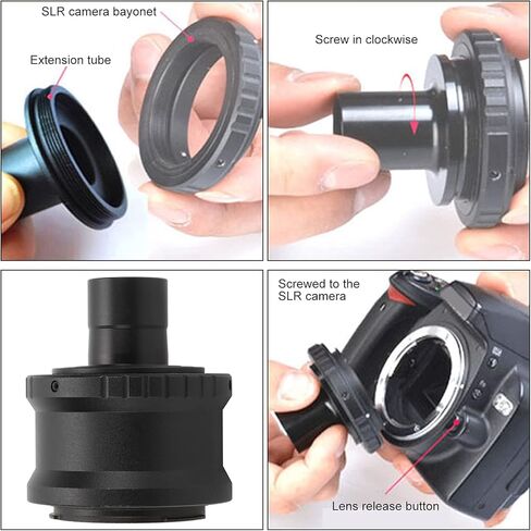 Yoidesu T Mount Adapter, Aluminum Alloy Microscope Camera Adapter with M42x0.75 Interface forSony E Mount SLR Camera in Kuwait