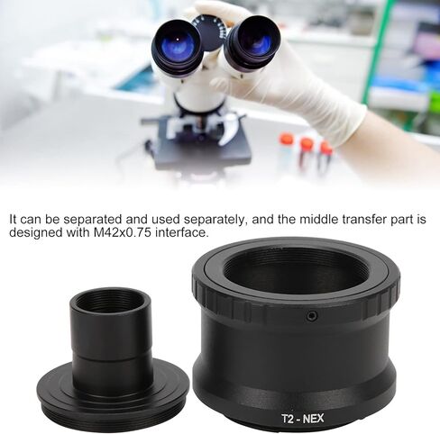 Yoidesu T Mount Adapter, Aluminum Alloy Microscope Camera Adapter with M42x0.75 Interface forSony E Mount SLR Camera in Kuwait