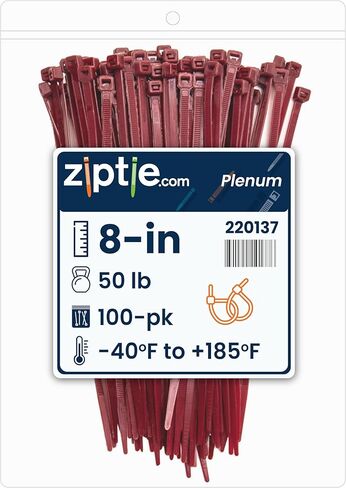 ZipTie.com 11-Inch Plenum Nylon Multi-Purpose Zip Ties - 50-lb Tensile Strength Cord Management - UL 21S Listed Tie Wraps - Indoor Multi-Purpose (100-Pack) in Kuwait