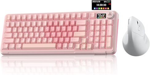 SOLAKAKA A99 Pro and SM520, Wireless Keyboard and Mouse Combo for Gaming (A99 Pro Pink & SM520 White) in Kuwait