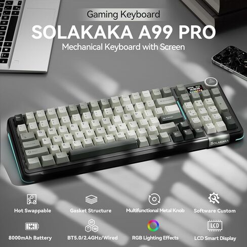 SOLAKAKA A99 Pro وSM900، مجموعة لوحة مفاتيح وماوس لاسلكية للألعاب (A99 Pro Black & SM900 Black) in Kuwait