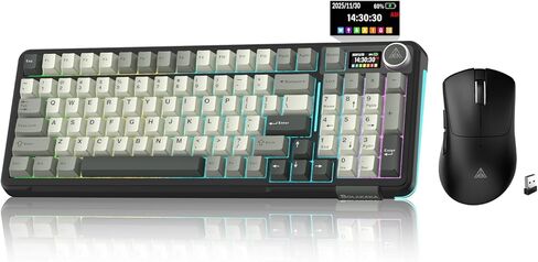 SOLAKAKA A99 Pro وSM805، مجموعة لوحة مفاتيح وماوس لاسلكية للألعاب (A99 Pro Black & SM805 Black) in Kuwait