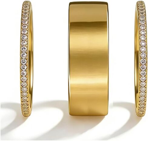 3 حزم حلقاتنا القابلة للتكديس للنساء غير تشويه ، متوافقة مع حلقة لدينا Gen 3/4 cubic Zirconia محاكاة الماس تراهن الخلود هدية المجوهرات in Saudi Arabia