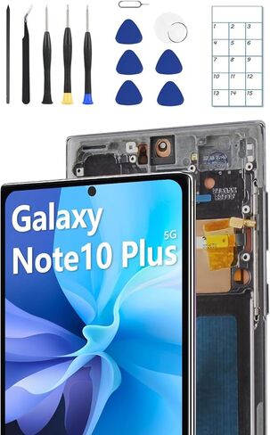 OLED Screen Replacement for Samsung Note 10 Plus 5G with Frame & Fingerprint Sensor – Includes Full Tool Kit & Installation Guide (Black) in Kuwait