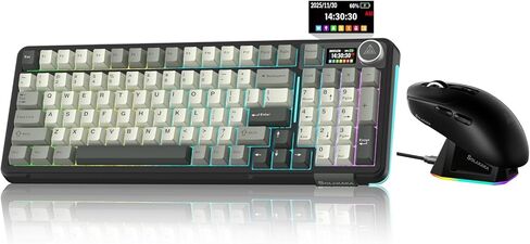 SOLAKAKA A99 Pro وSM820، مجموعة لوحة مفاتيح وماوس لاسلكية للألعاب (A99 Pro Black & SM820 Black) in Kuwait