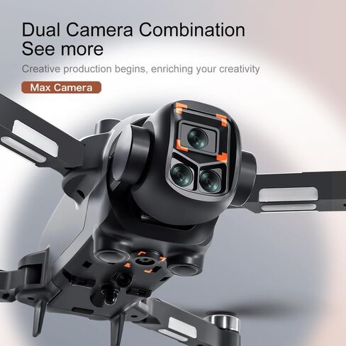Drones with Camera for Adults, Brushless Motor Large HD Screen Remote Control, Lightweight Under 250g Foldable Professional Drone for Beginner, V156 Max Mini Quadcopter with 2 Batteries & Storage Bag (Grey) in Saudi Arabia