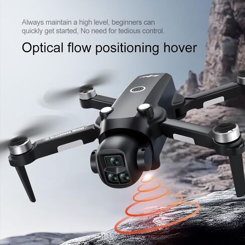 Drones with Camera for Adults, Brushless Motor Large HD Screen Remote Control, Lightweight Under 250g Foldable Professional Drone for Beginner, V156 Max Mini Quadcopter with 2 Batteries & Storage Bag (Grey) in Saudi Arabia