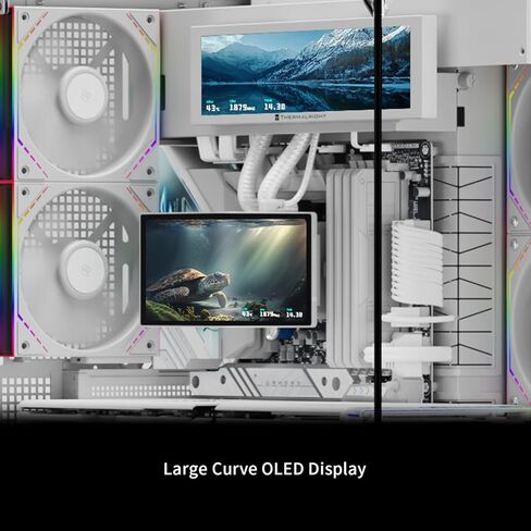 مبرد مياه Thermalright Levita Vision 360 ARGB White CPU، شاشة منحنية مغناطيسية 6.67 بوصة بدقة 2400 × 1080، مروحة توصيل كتلة البناء 2000 دورة في الدقيقة، مبرد وحدة المعالجة المركزية لـ AM4/AM5، Intel lga1700/1851 in Kuwait