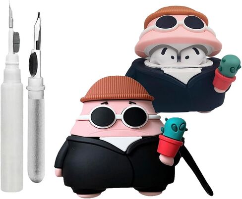 حافظة AirPods 4 مع طقم منظف، متوافقة مع حافظة Airpods الجيل الرابع، غطاء حماية سيليكون لطيف ثلاثي الأبعاد لهاتف AirPods 4 مع سلسلة مفاتيح للأولاد والبنات والنساء (باتريك) in Kuwait