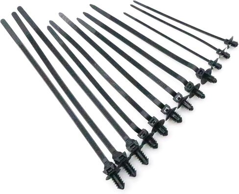 Push Mount Zip Ties Assorted Sizes, 4-Types Black Nylon Push Mount Cable Ties for Automotive, Indoor wiring harness management (80pcs) in Saudi Arabia