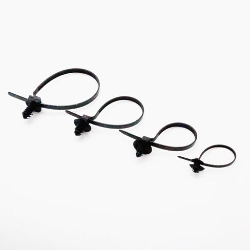 Push Mount Zip Ties Assorted Sizes, 4-Types Black Nylon Push Mount Cable Ties for Automotive, Indoor wiring harness management (80pcs) in Saudi Arabia