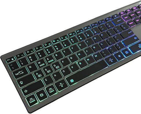 لوحة مفاتيح دوكولر 110 مفتاح بإضاءة خلفية RGB مع تصميم Numpad قابل لإعادة الشحن in Kuwait