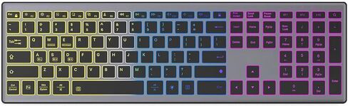 لوحة مفاتيح دوكولر 110 مفتاح بإضاءة خلفية RGB مع تصميم Numpad قابل لإعادة الشحن in Kuwait
