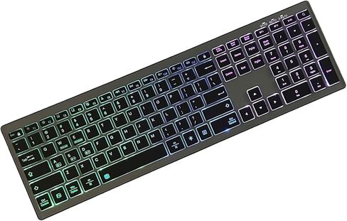 لوحة مفاتيح دوكولر 110 مفتاح بإضاءة خلفية RGB مع تصميم Numpad قابل لإعادة الشحن in Kuwait