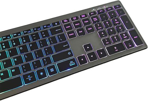 لوحة مفاتيح دوكولر 110 مفتاح بإضاءة خلفية RGB مع تصميم Numpad قابل لإعادة الشحن in Kuwait