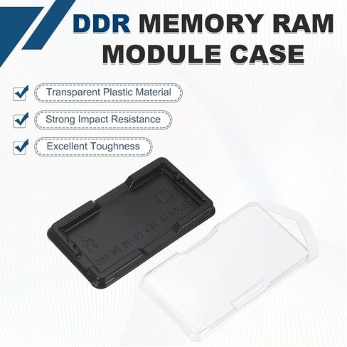 2 قطعة من حافظة وحدة ذاكرة الوصول العشوائي للكمبيوتر المحمول DRR4/DDR5 - علبة بلاستيكية صدفية مضادة للكهرباء الساكنة حاوية تغليف شفافة لأجهزة الكمبيوتر المحمول المكتبية in Kuwait