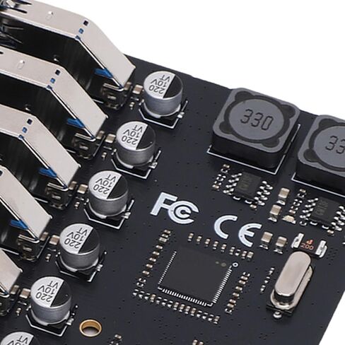 بطاقة توسيع Cuifati 7 منافذ PCIe USB 3.0، بطاقة محول PCI Express إلى USB 3.0 مع 7 منافذ مستقلة ومصدر طاقة ثابت، لنظام 11 10 8 in Kuwait