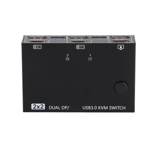 محول KVM للوسائط المتعددة عالية الدقة من SUNGOOYUE، 2 في 2 خارج USB 3.0 محول شاشة مزدوج يدعم 4K 60 هرتز 1440P 165 هرتز، مع مفاتيح فعلية وأدوات تحكم سلكية، لأجهزة الكمبيوتر التي تشارك لوحة المفاتيح والماوس in Kuwait