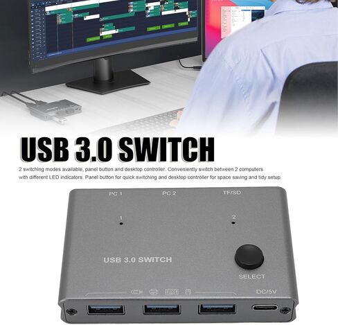 محول USB 3.0، مشاركة 3 أجهزة USB بين جهازي كمبيوتر بسرعة بيانات 5 جيجابت في الثانية، لنظام التشغيل OS X in Kuwait