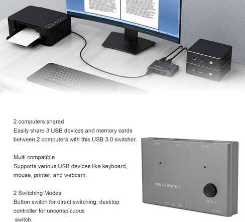 محول USB 3.0، مشاركة 3 أجهزة USB بين جهازي كمبيوتر بسرعة بيانات 5 جيجابت في الثانية، لنظام التشغيل OS X in Kuwait