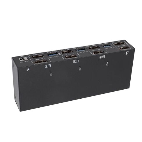 محول KVM لواجهة الوسائط المتعددة عالية الدقة من SUNGOOYUE، محول USB 3.0 لـ 3 أجهزة كمبيوتر وشاشتين 4K عند 60 هرتز، مع وضع عرض ممتد أو مكرر، لـ (قابس الولايات المتحدة) in Kuwait