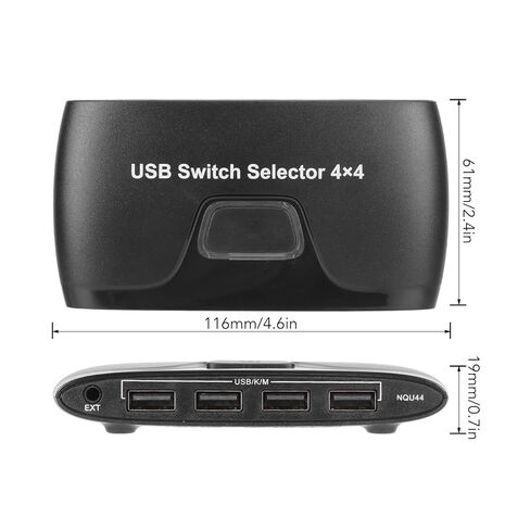 محول USB KVM لفأرة لوحة المفاتيح، محدد مفتاح USB فعال لـ 4 منافذ للعديد من الأجهزة، لا يتطلب وحدة تحكم in Kuwait
