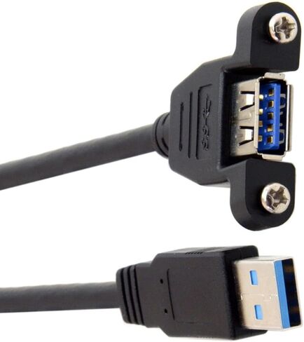 كابل تمديد USB3.0 سريع السرعة 5 جيجابت في الثانية بزاوية يمين/مستقيم محول رأس ذكر إلى أنثى تصميم آمن للتركيب على الأذنين in Kuwait