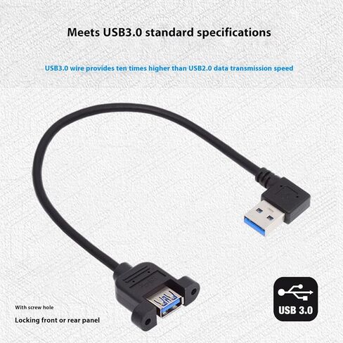 كابل تمديد USB3.0 سريع السرعة 5 جيجابت في الثانية بزاوية يمين/مستقيم محول رأس ذكر إلى أنثى تصميم آمن للتركيب على الأذنين in Kuwait