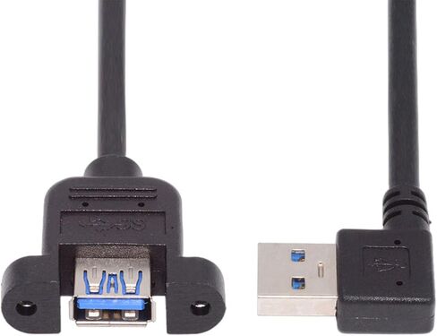 كابل تمديد USB3.0 سريع السرعة 5 جيجابت في الثانية بزاوية يمين/مستقيم محول رأس ذكر إلى أنثى تصميم آمن للتركيب على الأذنين in Kuwait