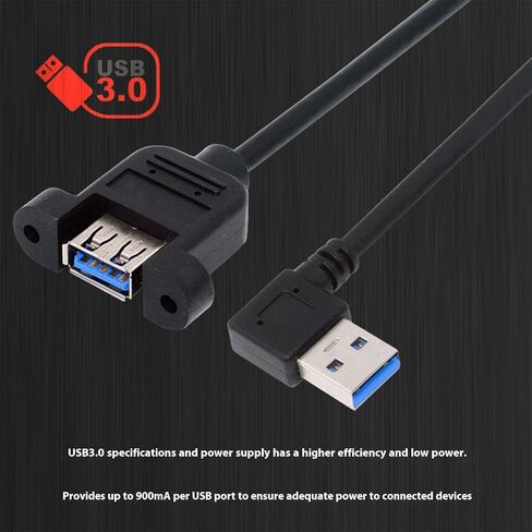 كابل تمديد USB3.0 سريع السرعة 5 جيجابت في الثانية بزاوية يمين/مستقيم محول رأس ذكر إلى أنثى تصميم آمن للتركيب على الأذنين in Kuwait