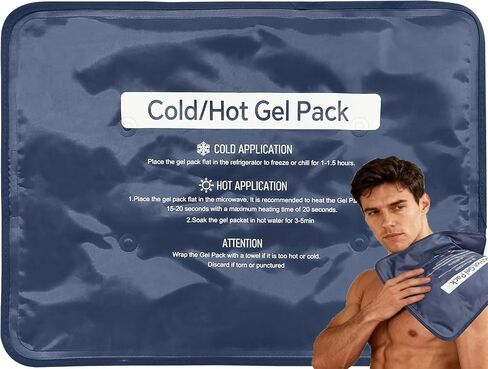 Hot & Cold Gel Packs for Pain Relief 8PCS Reusable Blue Cold Pack Ice Packs with Cloth Backing for Swelling, Bruises, Injuries, Surgery, Toothache (8 Pack) in Saudi Arabia
