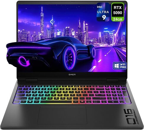 HP OMEN MAX Gaming Laptop, Intel Ultra 9-275HX, 96 GB DDR5 RAM, 4 TB PCIe SSD, 16" WUXGA (1920 x 1200) 165 Hz Display, Nvidia G-Force RTX 5090, 1-Zone RGB Backlit Keyboard, W11 Pro, Shadow Black in Saudi Arabia