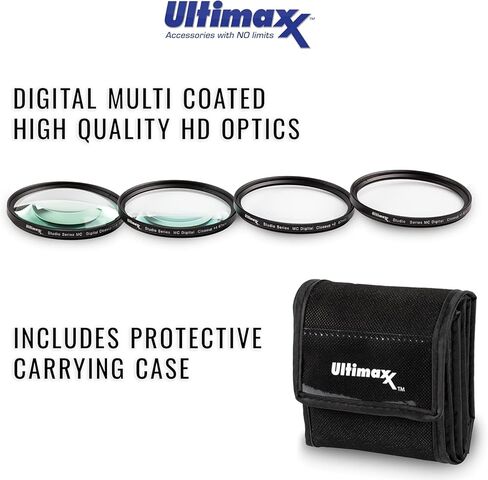 Universal 5 Piece Multi Coated HD Macro Close Up Lens Filter Kit Set +1 +2 +4 +10 for Canon Nikon Sony Sigma Panasonic Fujifilm Olympus Camera Lenses (49mm) in Kuwait