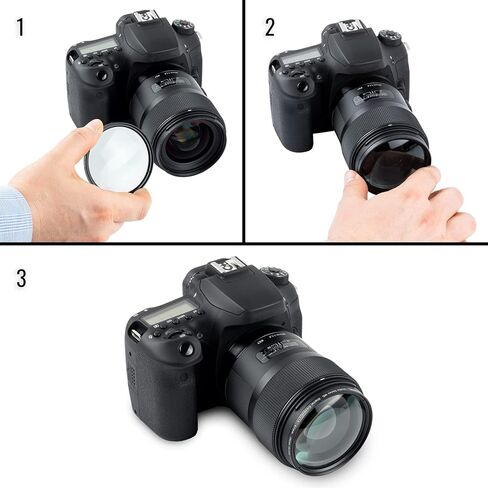 Universal 5 Piece Multi Coated HD Macro Close Up Lens Filter Kit Set +1 +2 +4 +10 for Canon Nikon Sony Sigma Panasonic Fujifilm Olympus Camera Lenses (49mm) in Kuwait